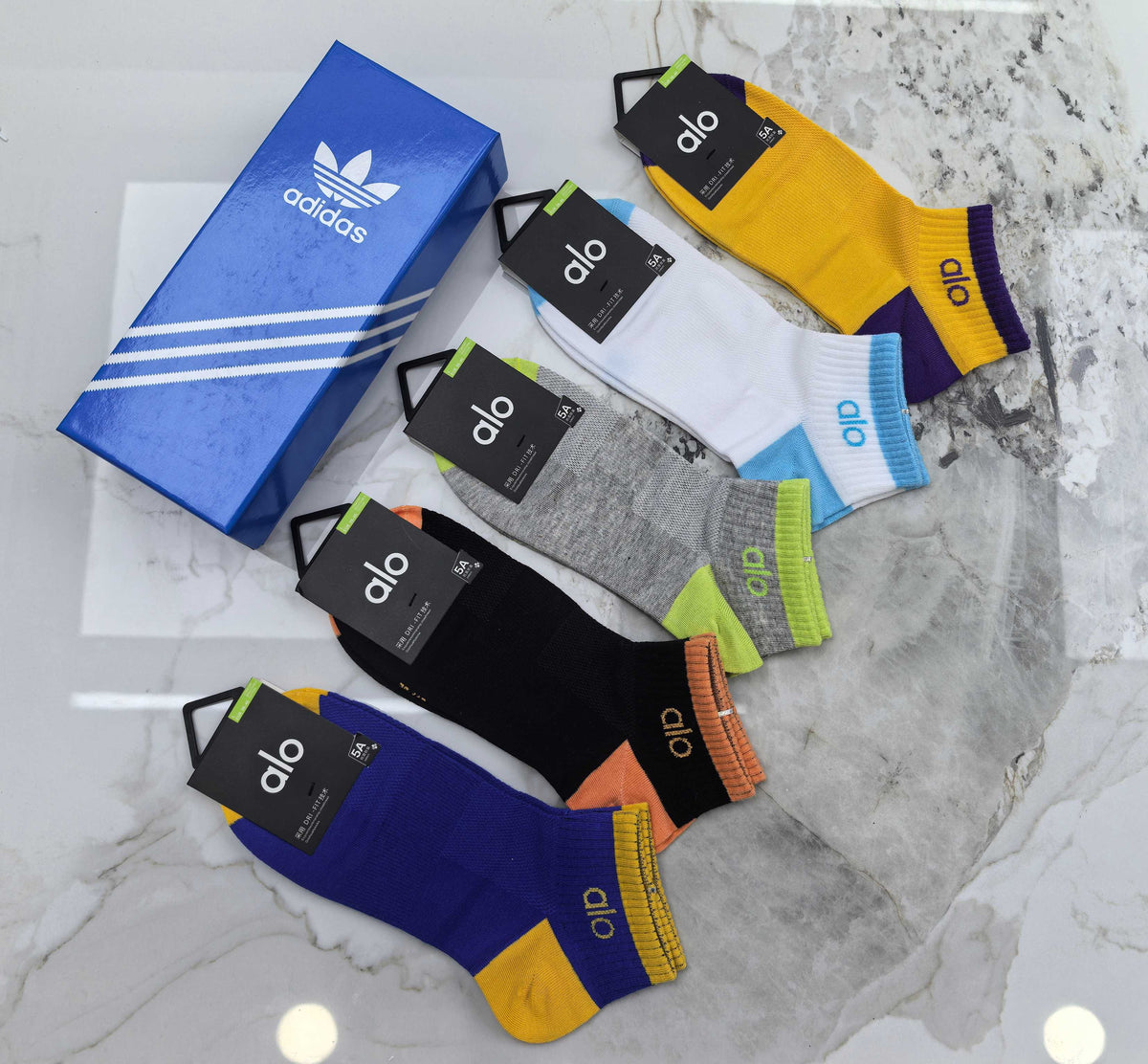 Alo Cotton No-Show Socks - 5-Pair Set