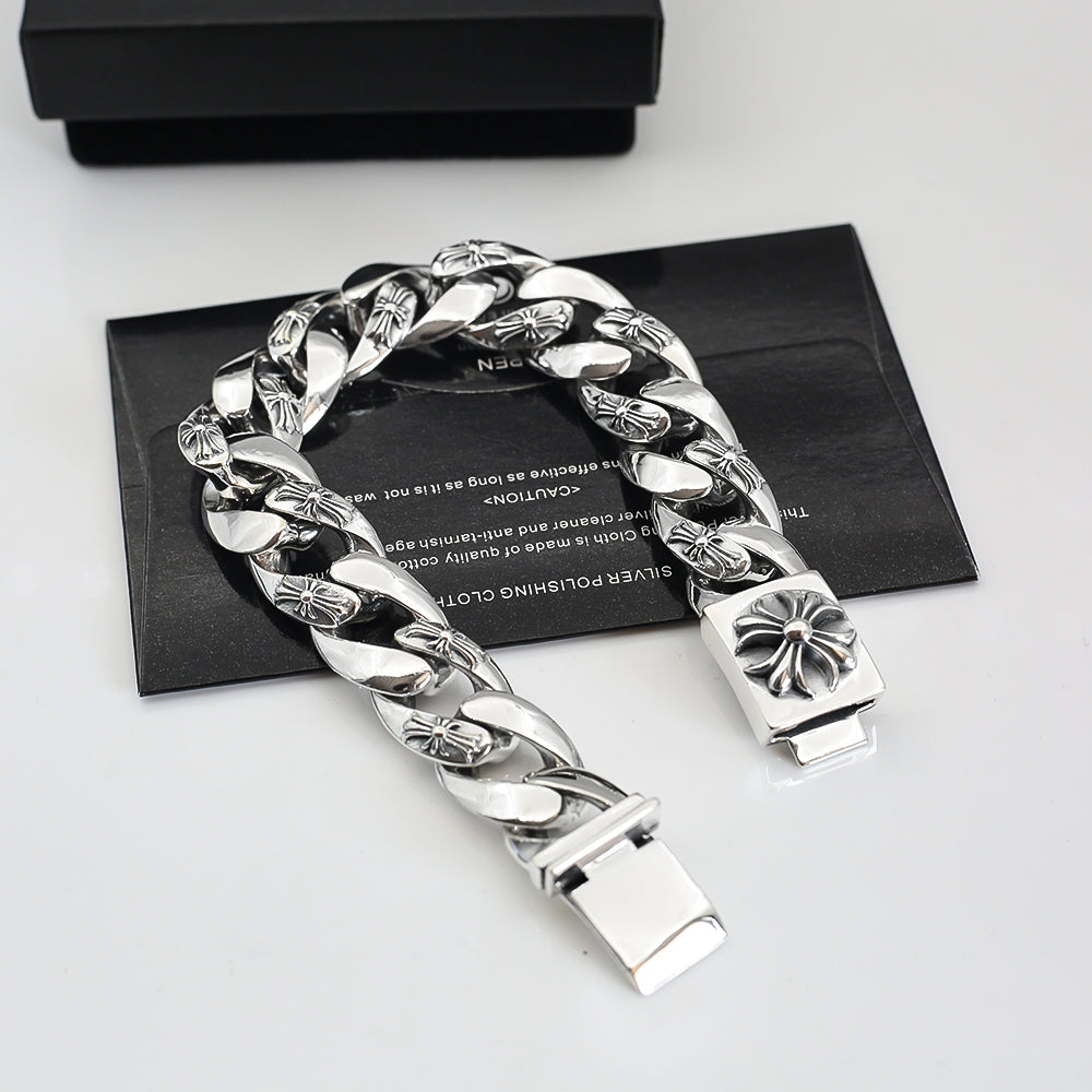 Martin Graham bracelet in polished metal-tone – front product view