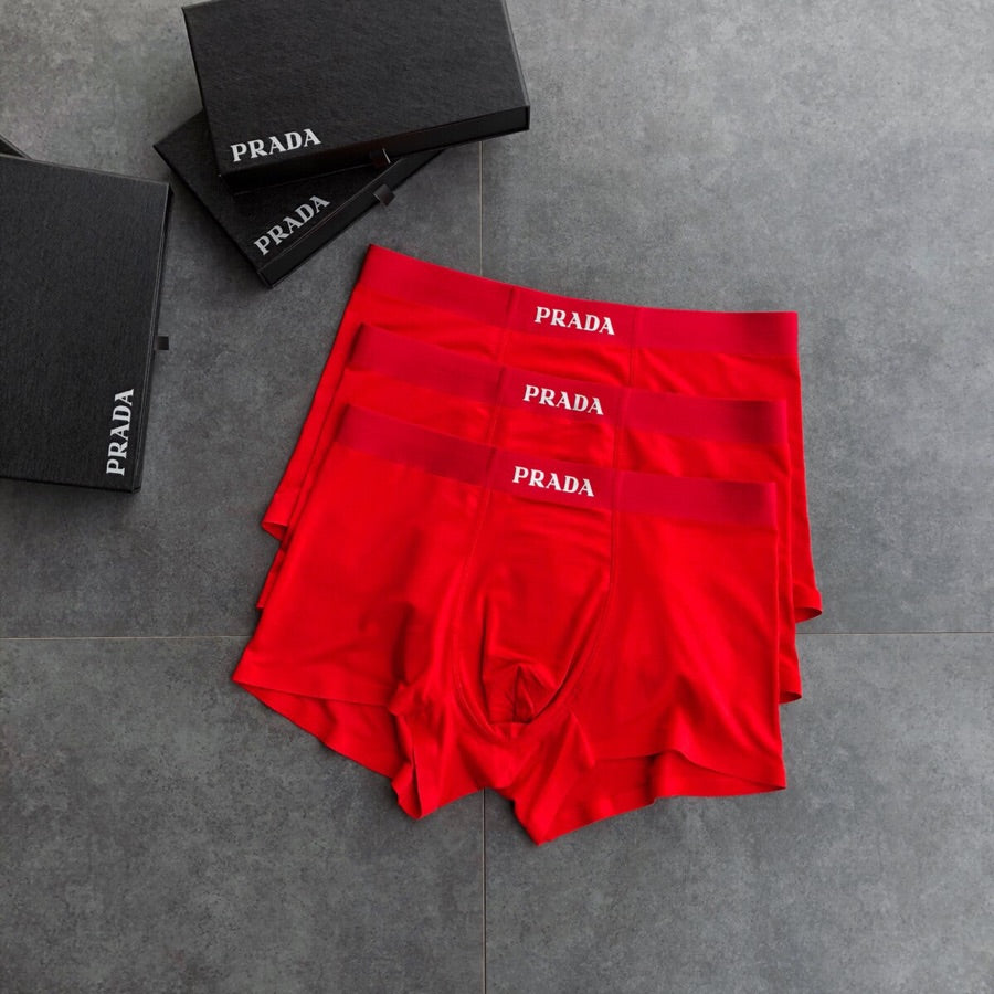 Prada Red Men's Boxer Briefs - 3-Piece Box