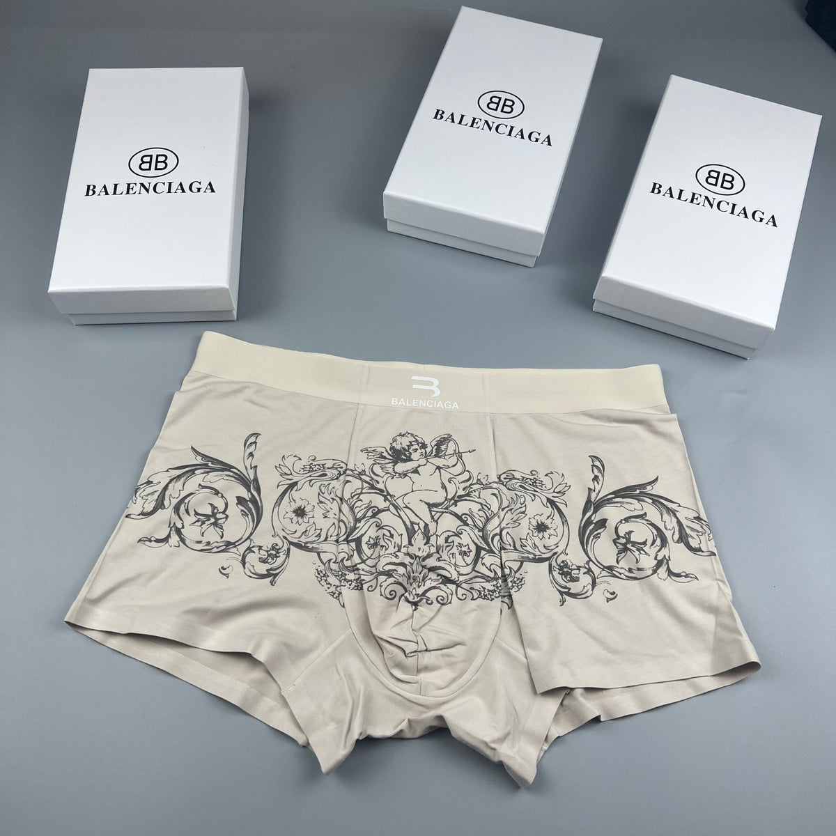 Balenciaga Illustrated Front Graphics Men's Boxer Briefs - 3-Piece Box