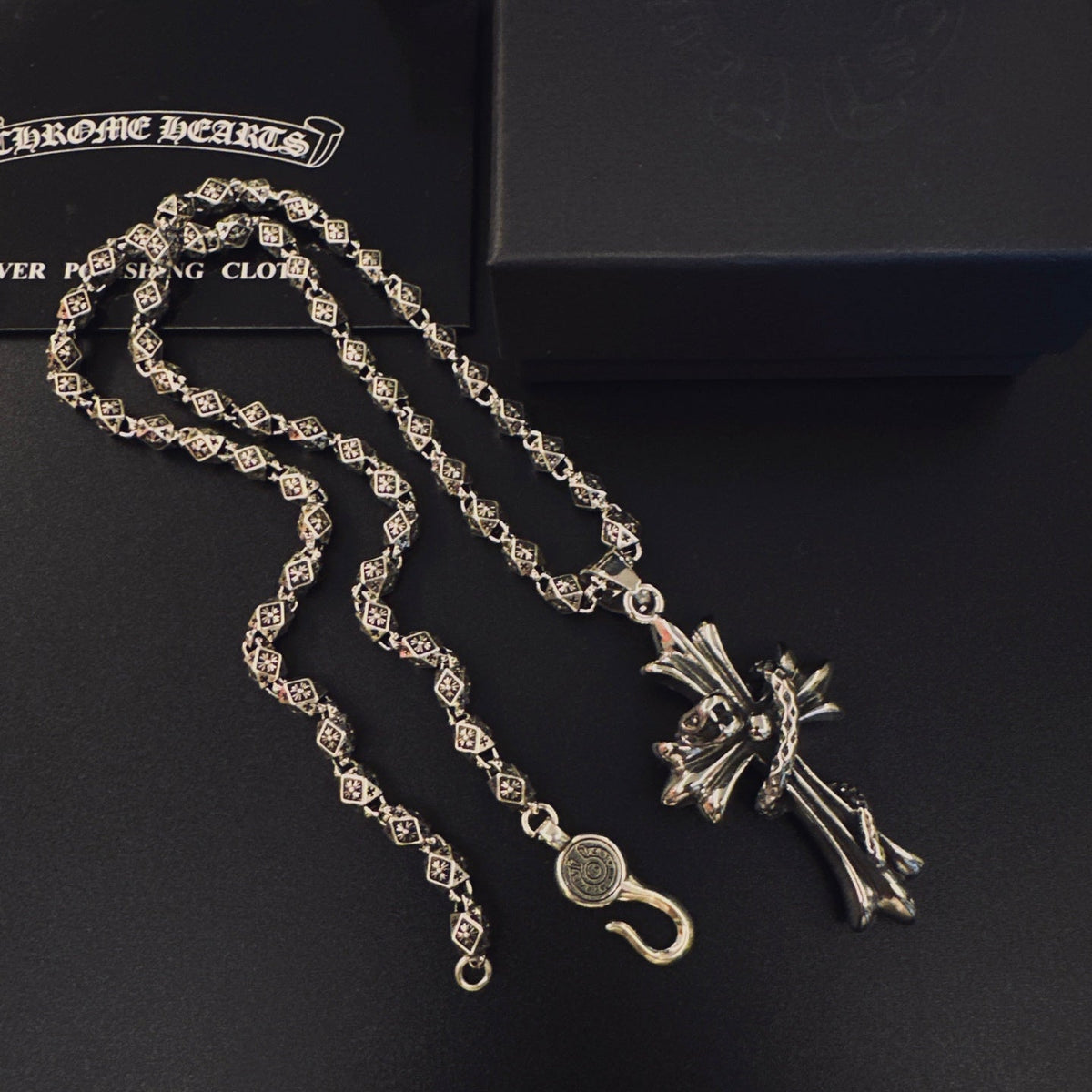 Martin Graham pendant necklace in polished metal-tone – front product view