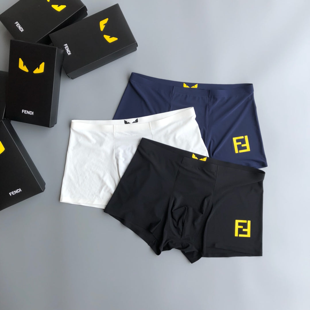 Fendi Goat-milk silk Eye Graphics Men's Boxer Briefs - 3-Piece Box