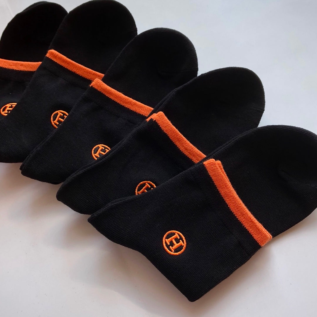 Hermes Cotton No-Show Socks - 5-Pair Set