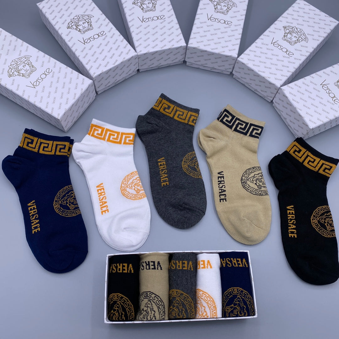 Versace Greek-Key No-Show Socks
