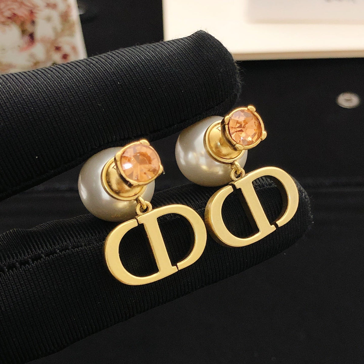 Martin Graham stud earrings in polished metal-tone – front view