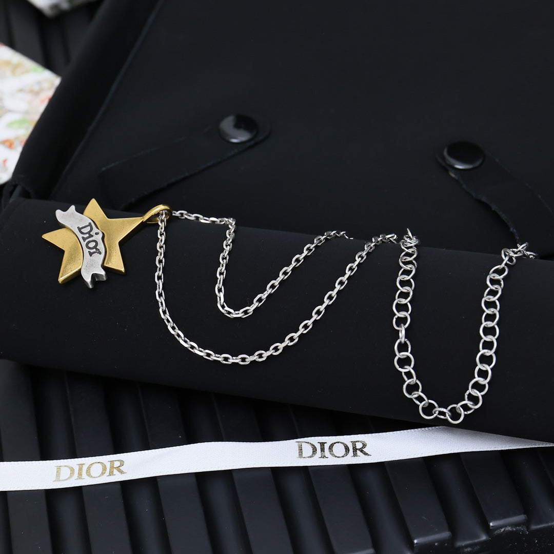 Martin Graham pendant necklace in polished metal-tone – front view
