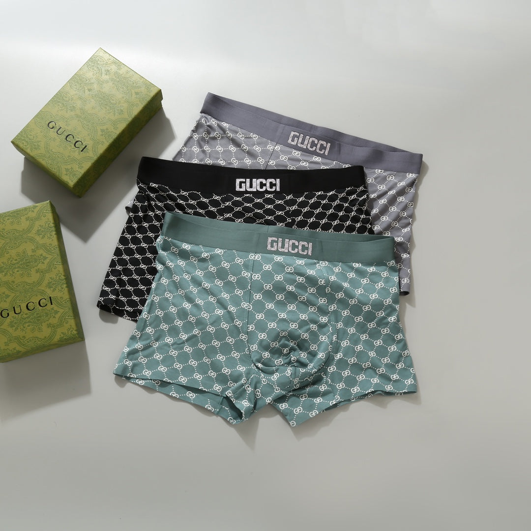 Gucci Repeating Monogram-Style Patterns Men's Boxer Briefs - 3-Piece Box