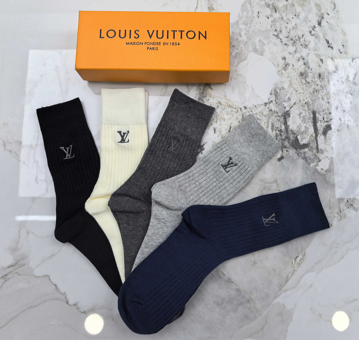 Louis Vuitton Small Initial Crew Socks - 5-Pair Set