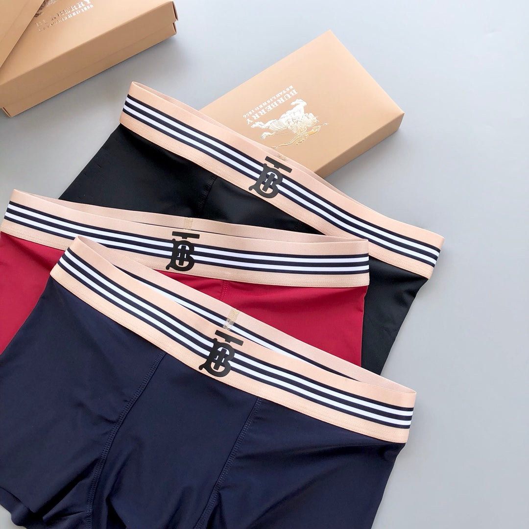 Burberry Striped Waistbands Men's Boxer Briefs - 3-Piece Box