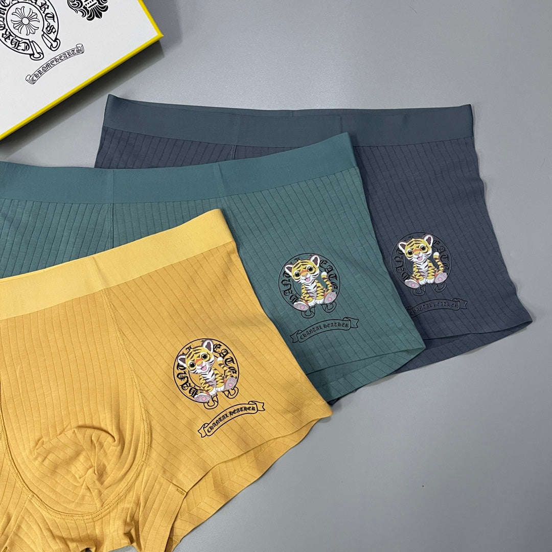 Chrome Hearts Cross And Medallion Graphics Men's Boxer Briefs - 3-Piece Box