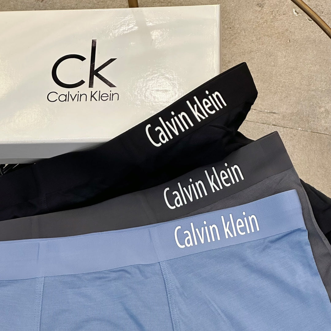 Calvin Klein Modal Broad Logo Waistbands Men's Boxer Briefs - 3-Piece Box