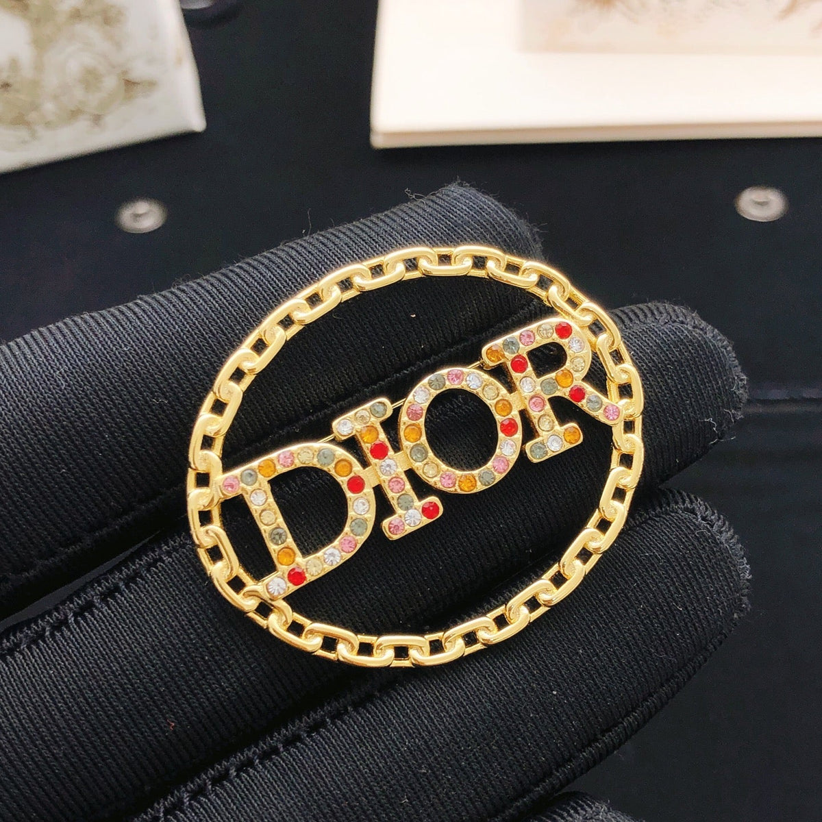 Martin Graham brooch in polished metal-tone – front view