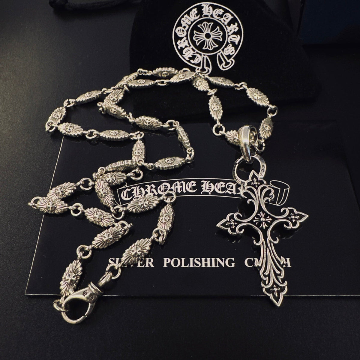 Martin Graham pendant necklace in polished metal-tone – front product view