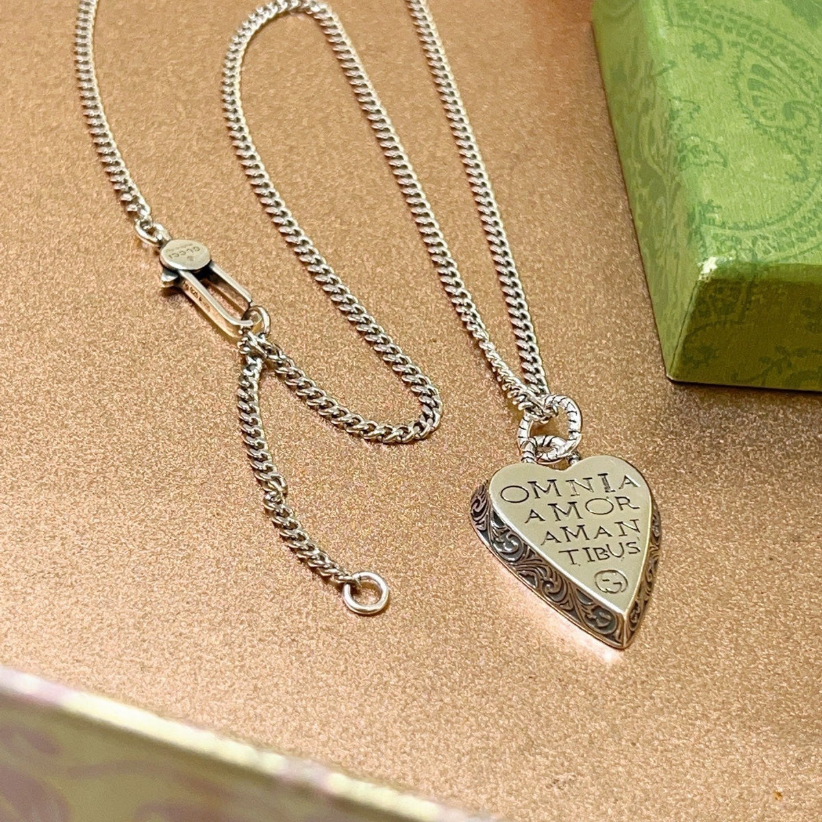 Martin Graham pendant necklace in polished metal-tone – front product view