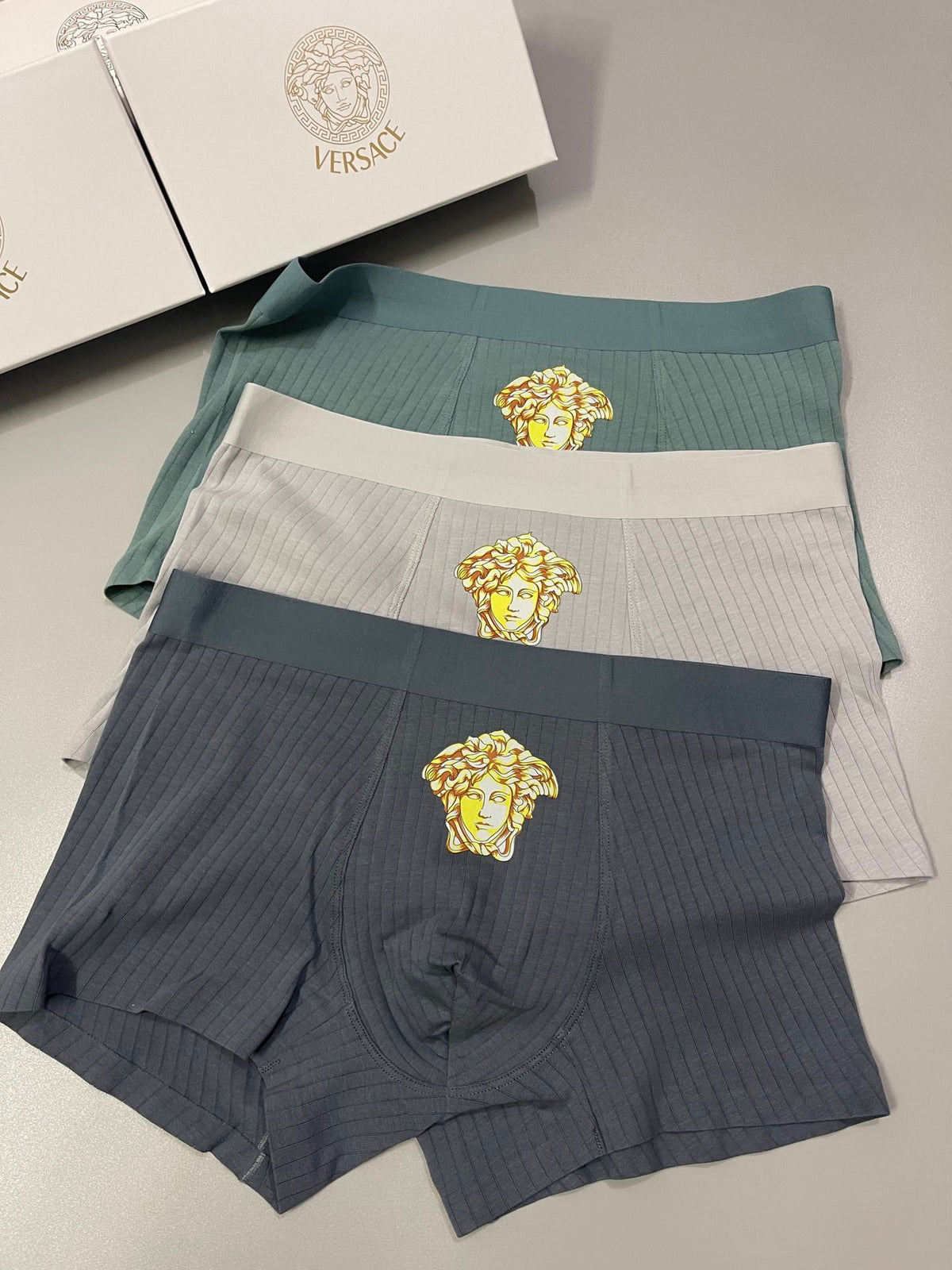 Versace Medallion Men's Boxer Briefs - 3-Piece Box