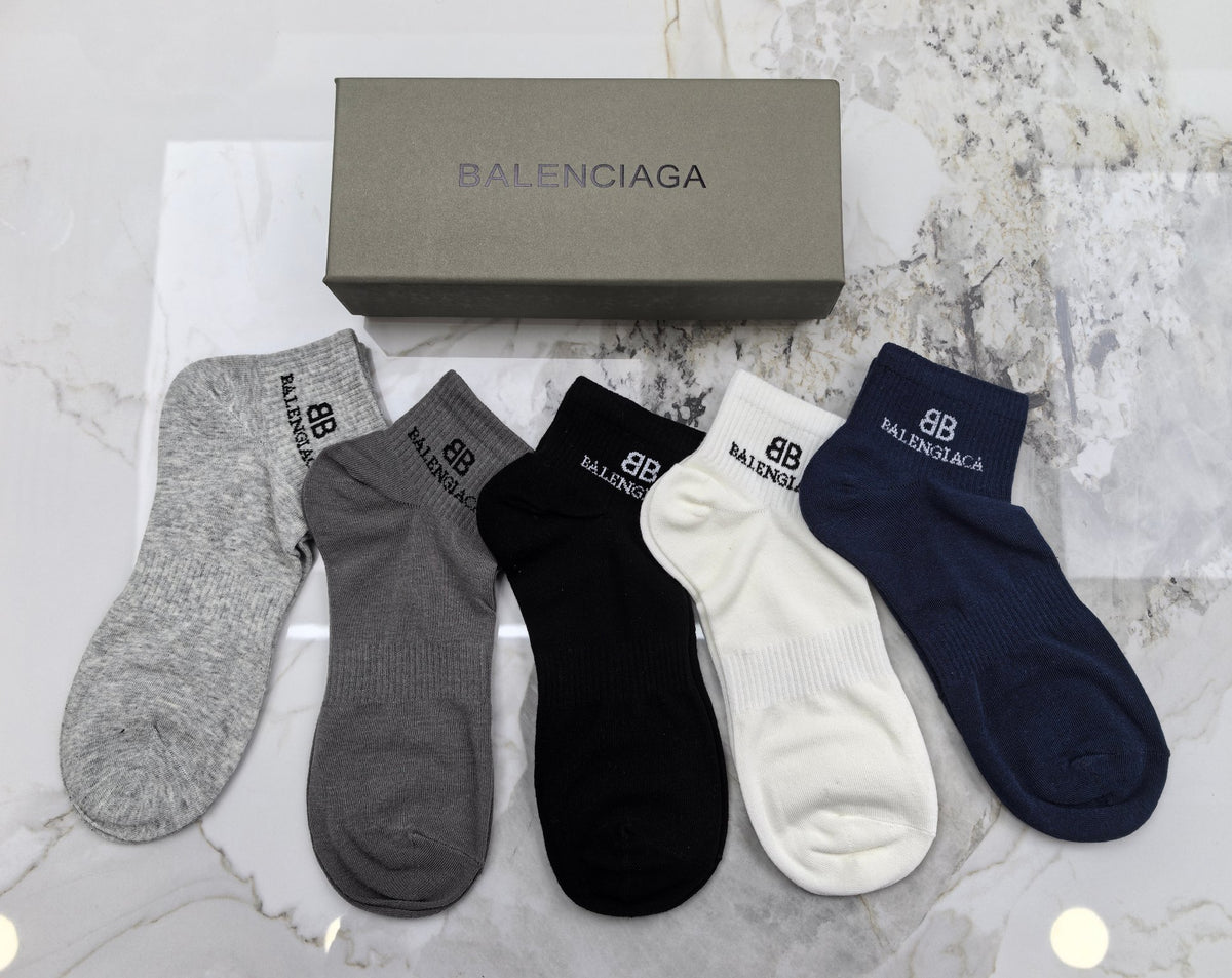 Balenciaga No-Show Socks - 5-Pair Set