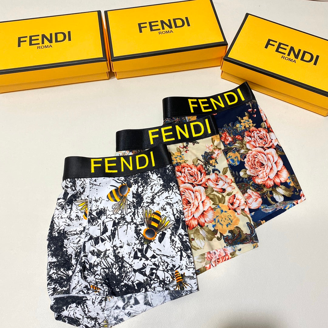 Fendi Ice-Silk Men's Boxer Briefs - 3-Piece Box - Sizes L-XXXL