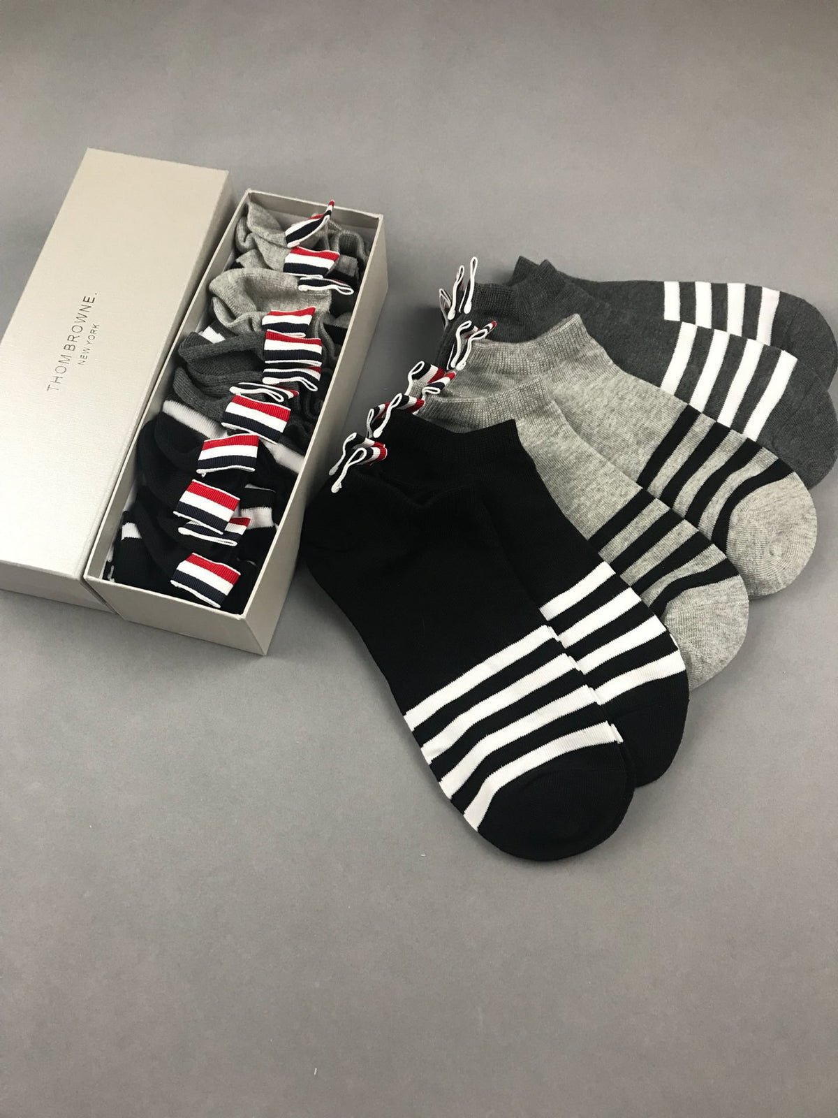 Thom Browne Cotton Crew Socks - 5-Pair Set