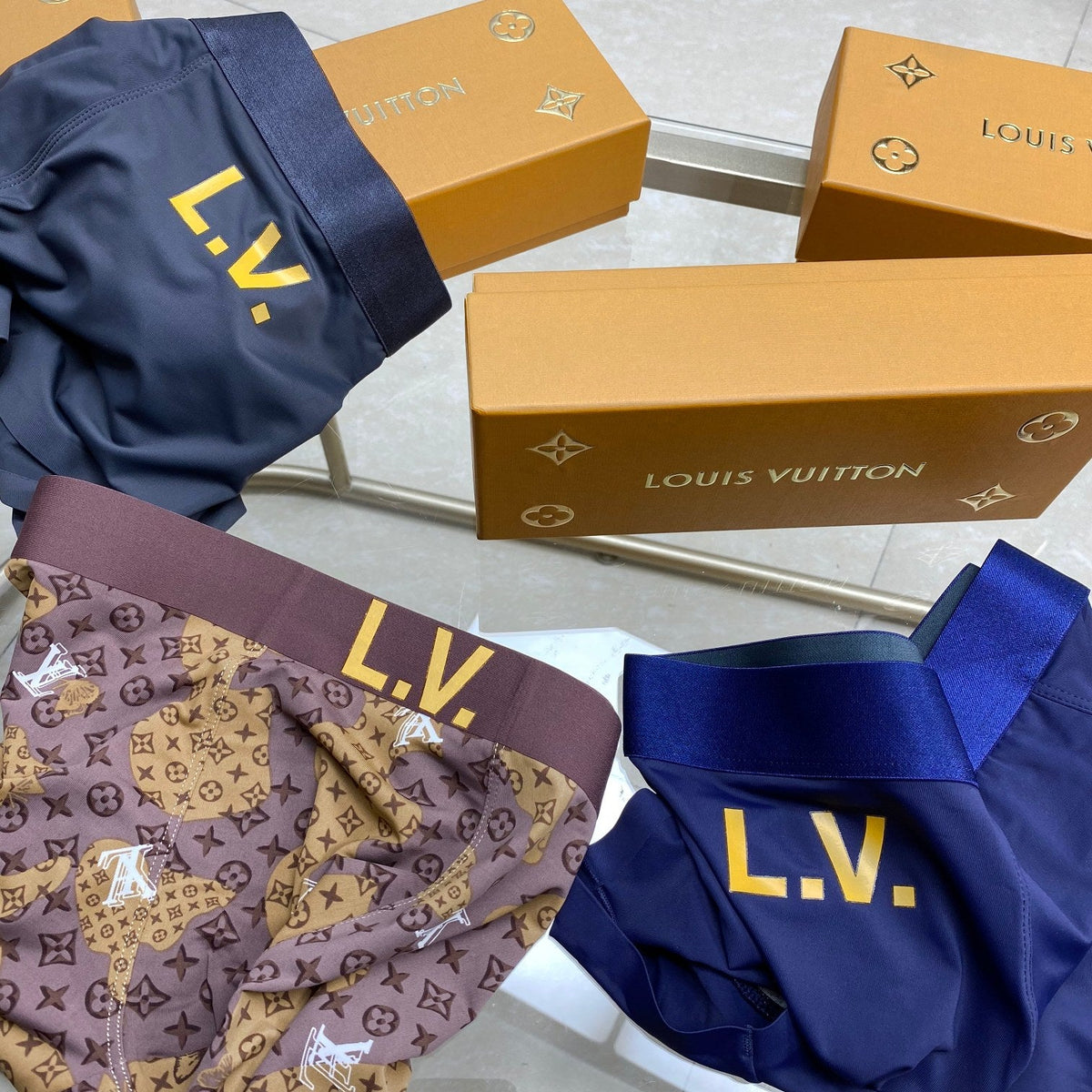 Louis Vuitton Ice-Silk Men's Boxer Briefs - 3-Piece Box - Sizes L-XXXL