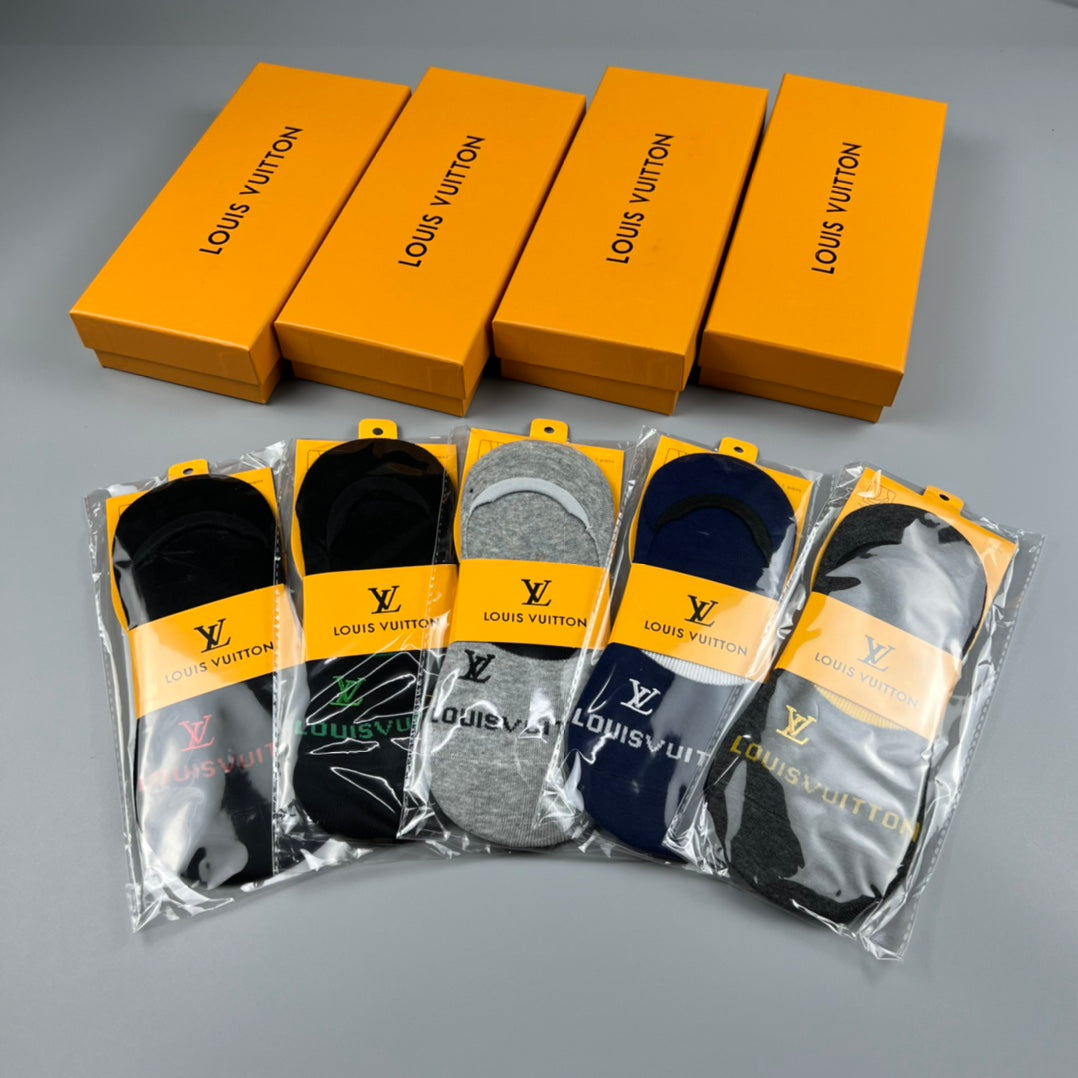 Louis Vuitton Colour-Accented Initials No-Show Socks - 5-Pair Set