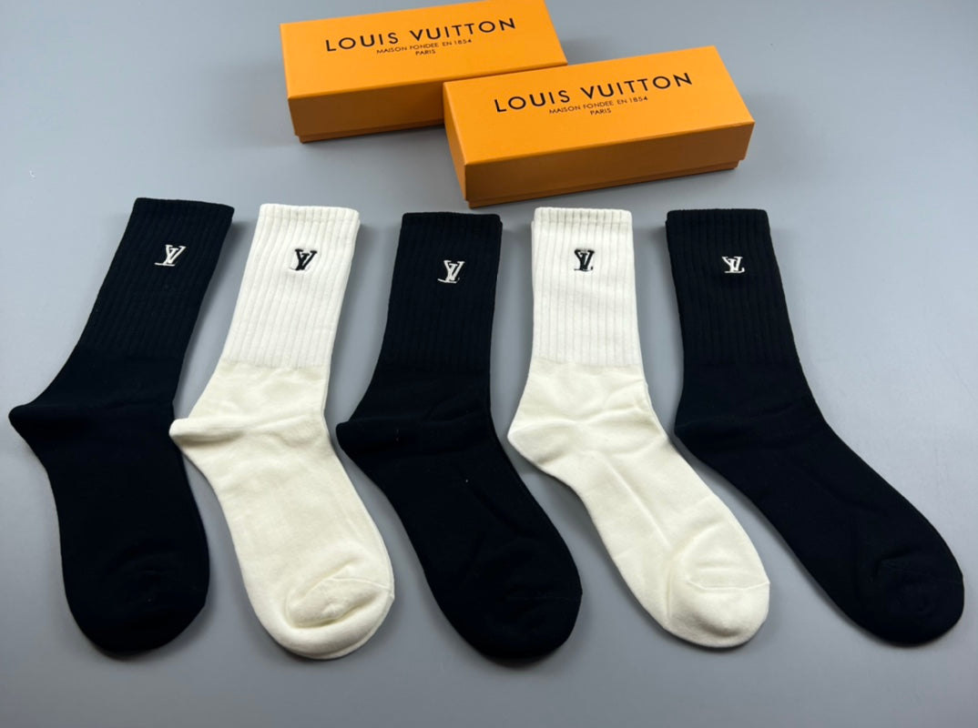 Louis Vuitton Small Initial Crew Socks - 5-Pair Set