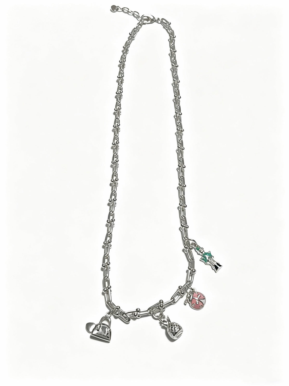 Martin Graham pendant necklace in polished metal-tone – front product view