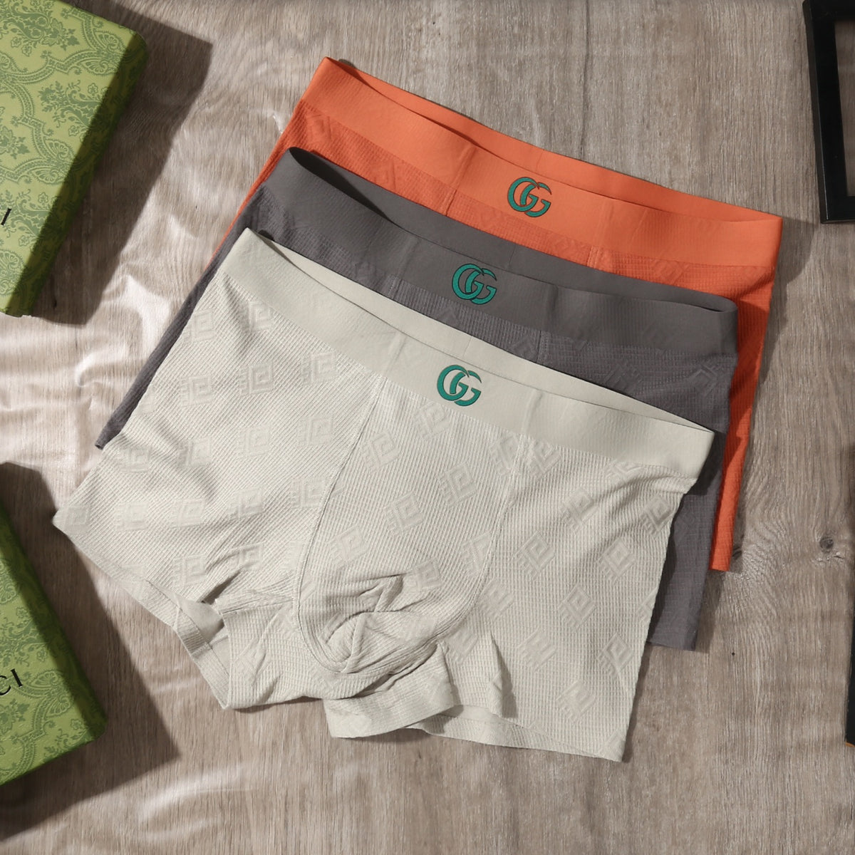 Gucci Cotton-Blend Tonal Jacquard Men's Underwear - 3-Piece Box
