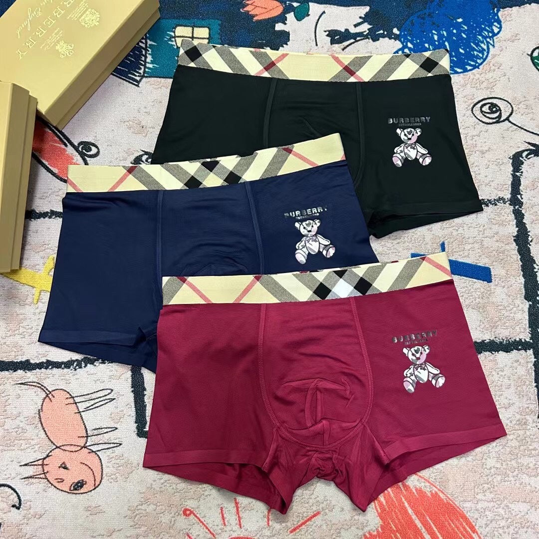 Burberry Clean Logo Waistbands Men's Boxer Briefs - 3-Piece Box