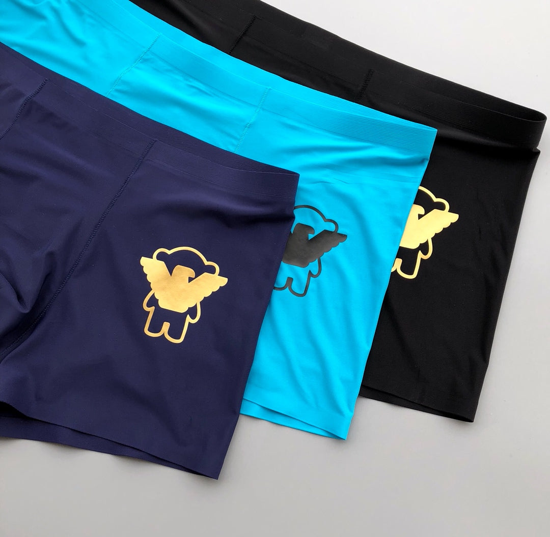 Armani Milk-Silk Bear Series Seamless-Cut Men's Boxer Briefs - 3-Piece Box