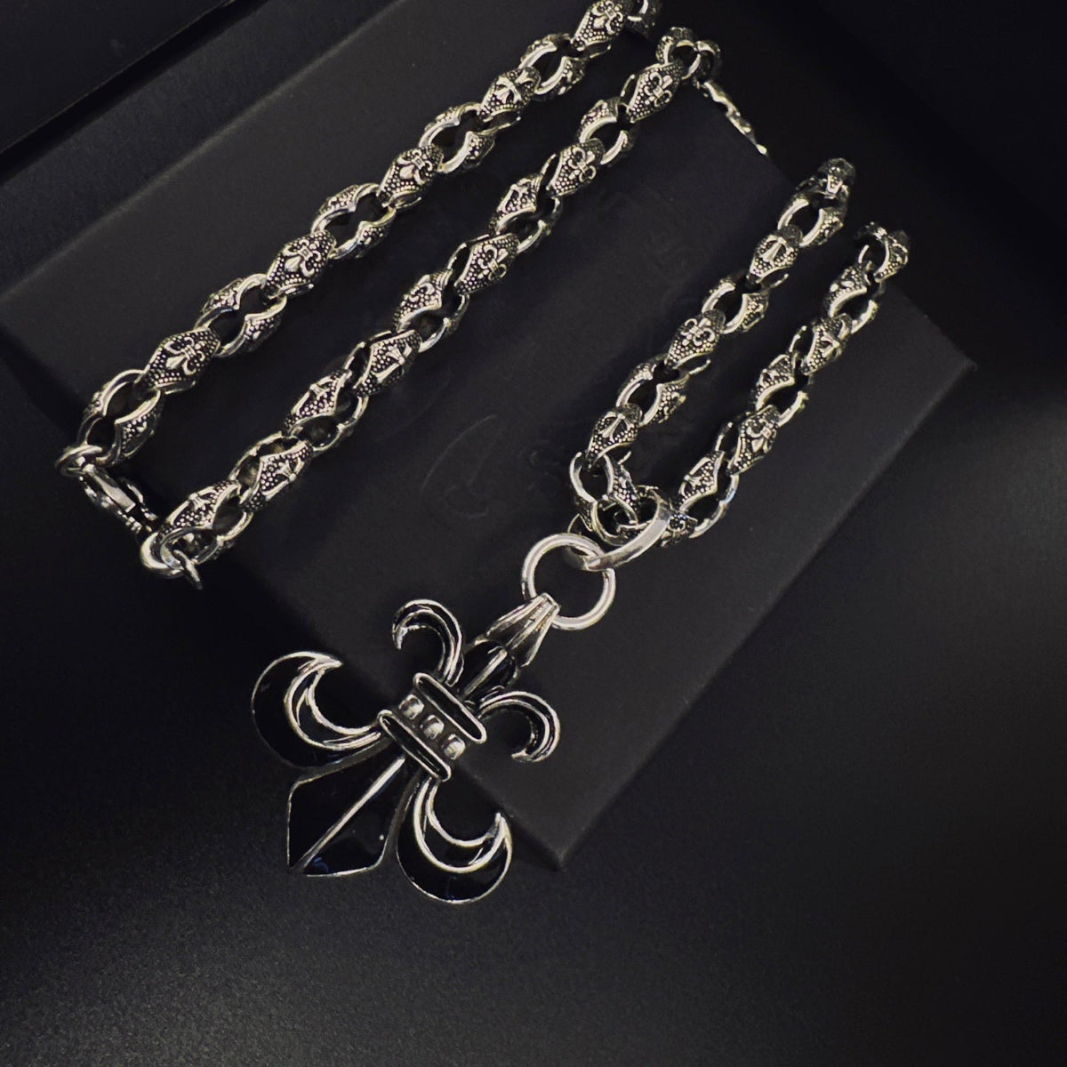 Martin Graham pendant necklace in polished metal-tone – front product view