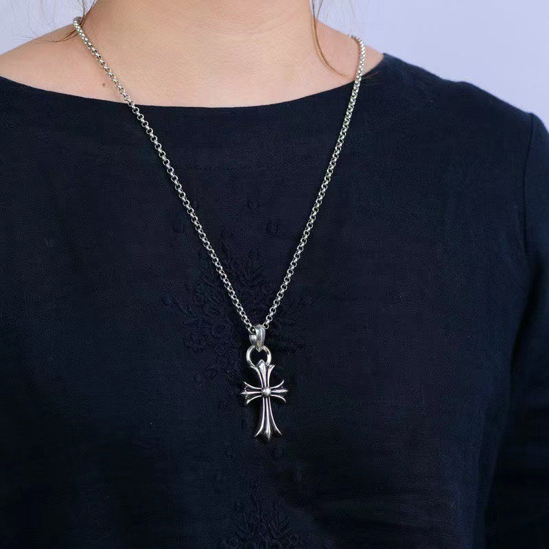 Martin Graham pendant necklace in polished metal-tone – front product view