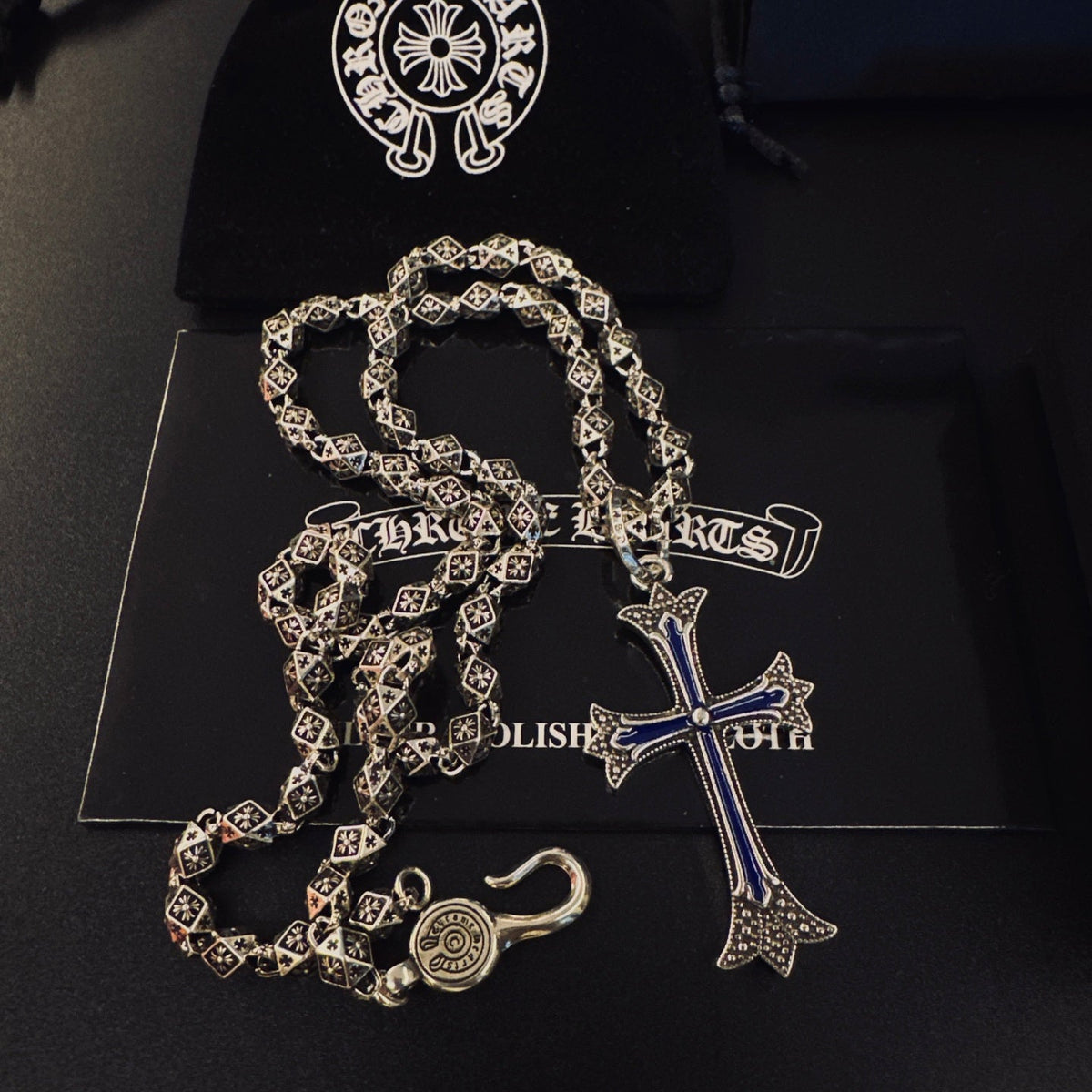 Martin Graham pendant necklace in polished metal-tone – front product view