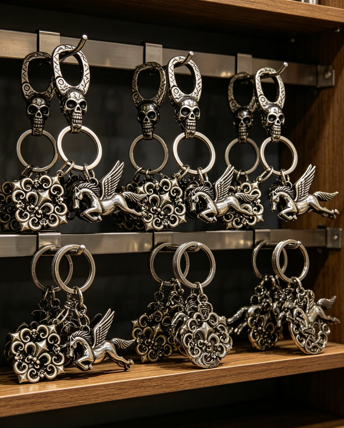 Martin Graham keychain in polished metal-tone – front product view
