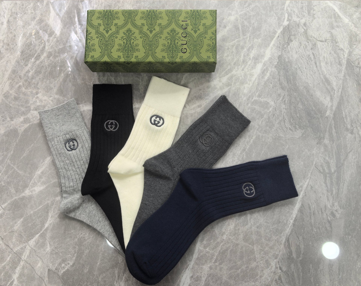 Gucci Cotton Crew Socks - 5-Pair Set