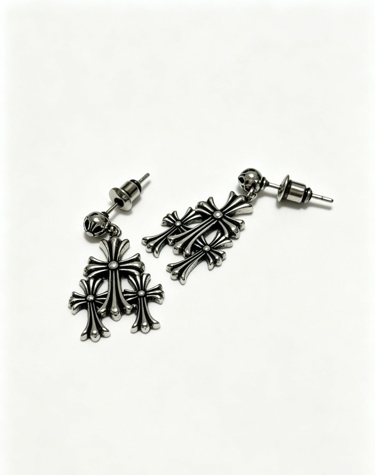 Martin Graham earrings in polished metal-tone – front product view