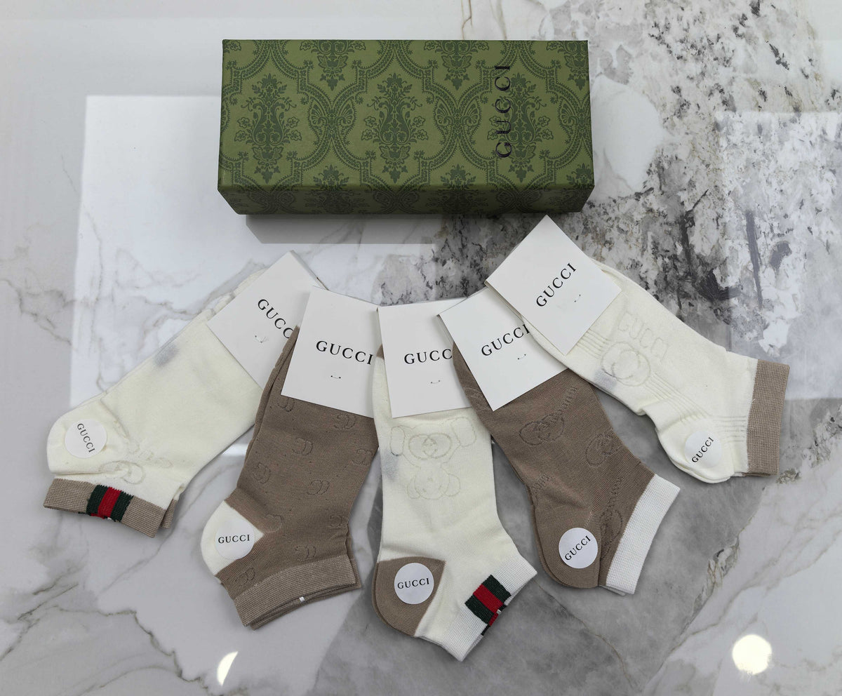 Gucci Modal No-Show Socks - 5-Pair Set