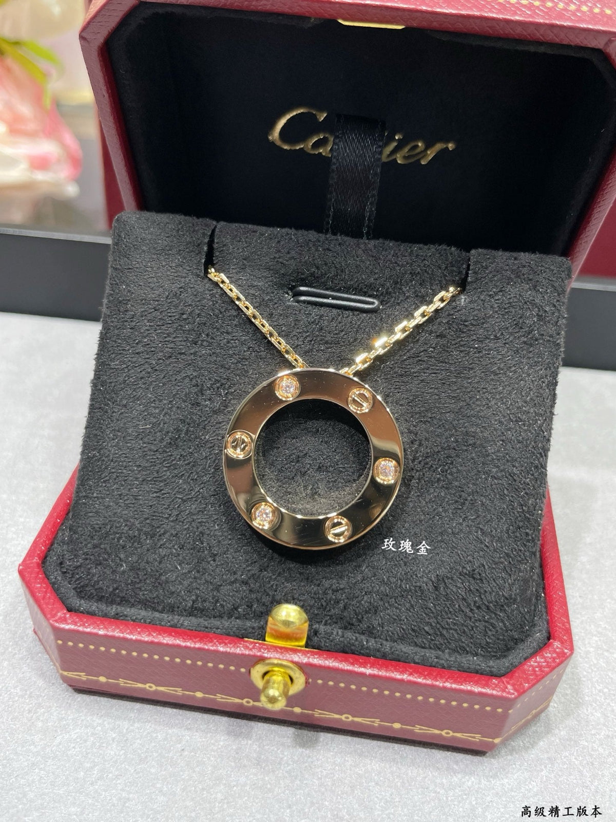 Martin Graham pendant necklace in polished metal-tone – front view