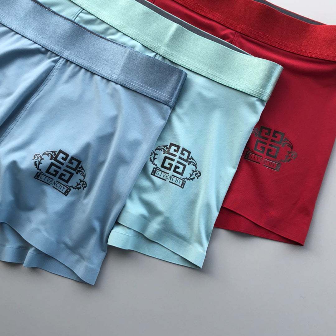 Givenchy Contrast Waistbands And Understated Front Branding Men's Boxer Briefs - 3-Piece Box