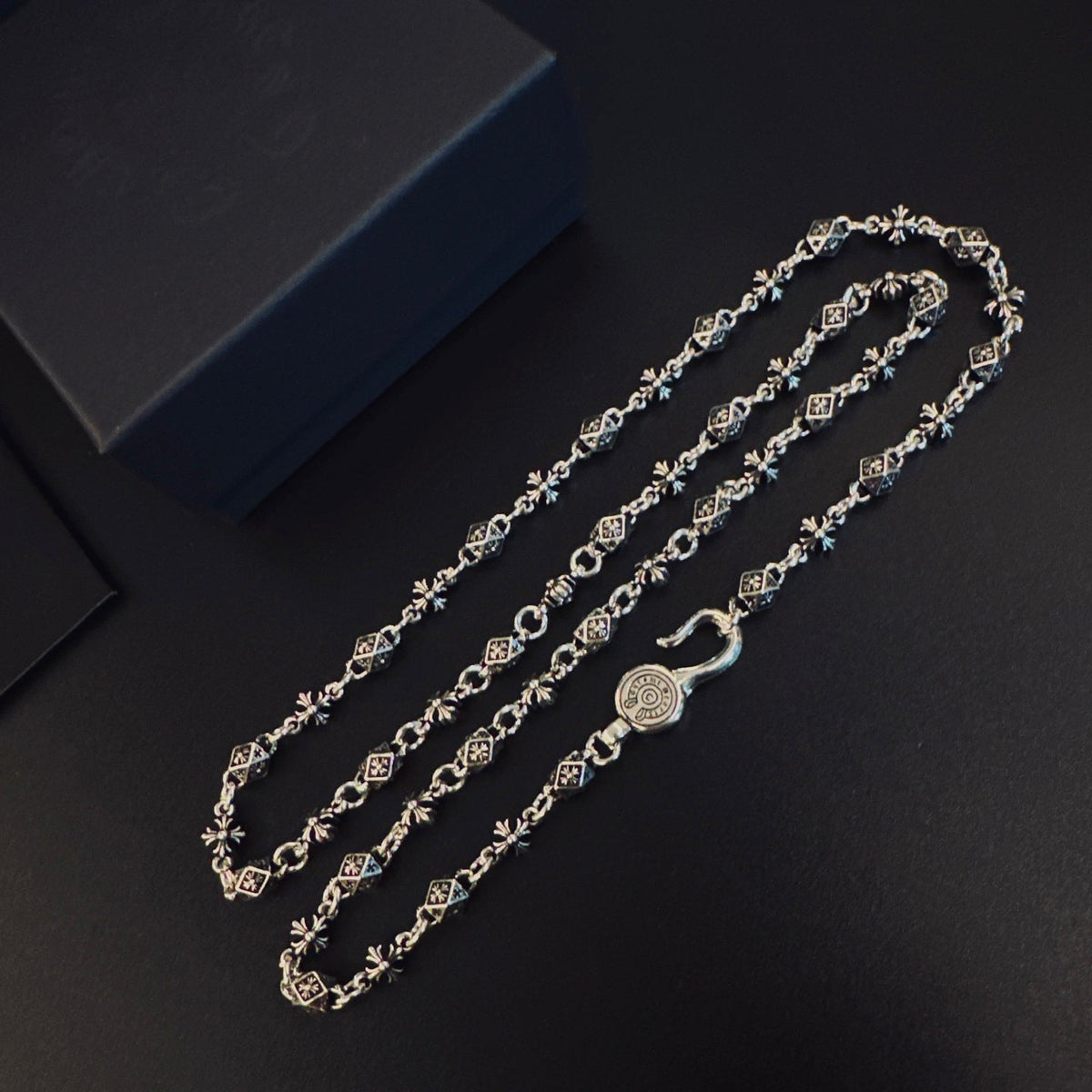 Martin Graham pendant necklace in polished metal-tone – front product view