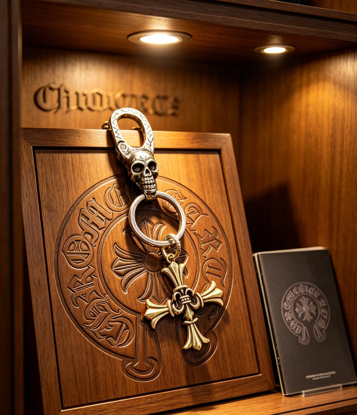 Martin Graham keychain in polished metal-tone – front product view