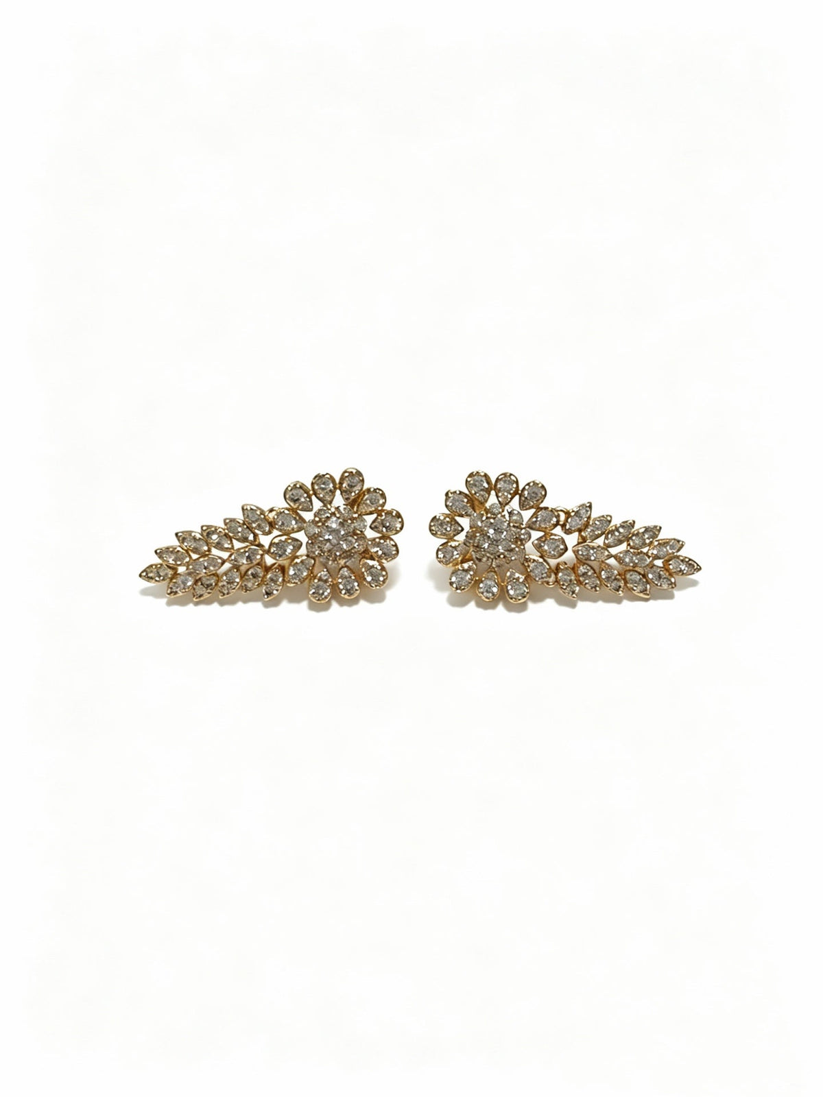 Martin Graham stud earrings in polished metal-tone – front product view