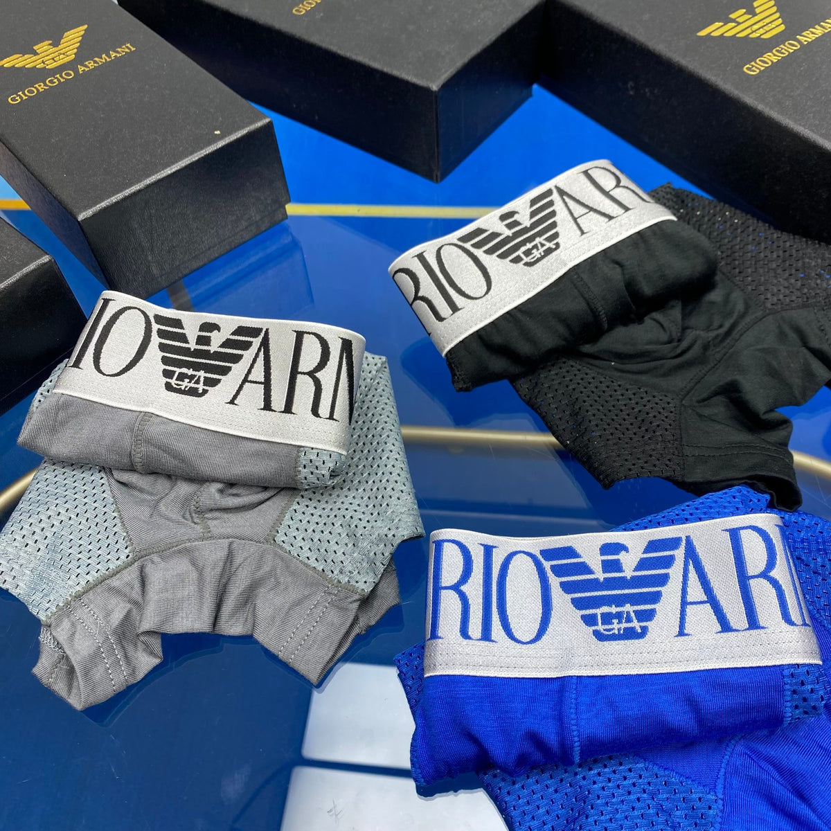 Emporio Armani Logo Men's Boxer Briefs - 3-Piece Box