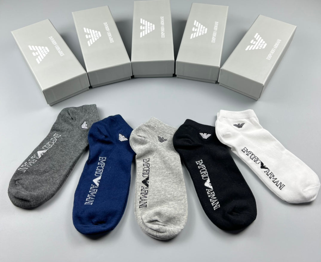 Emporio Armani Cotton Breathable Socks – 5-Pair Pack