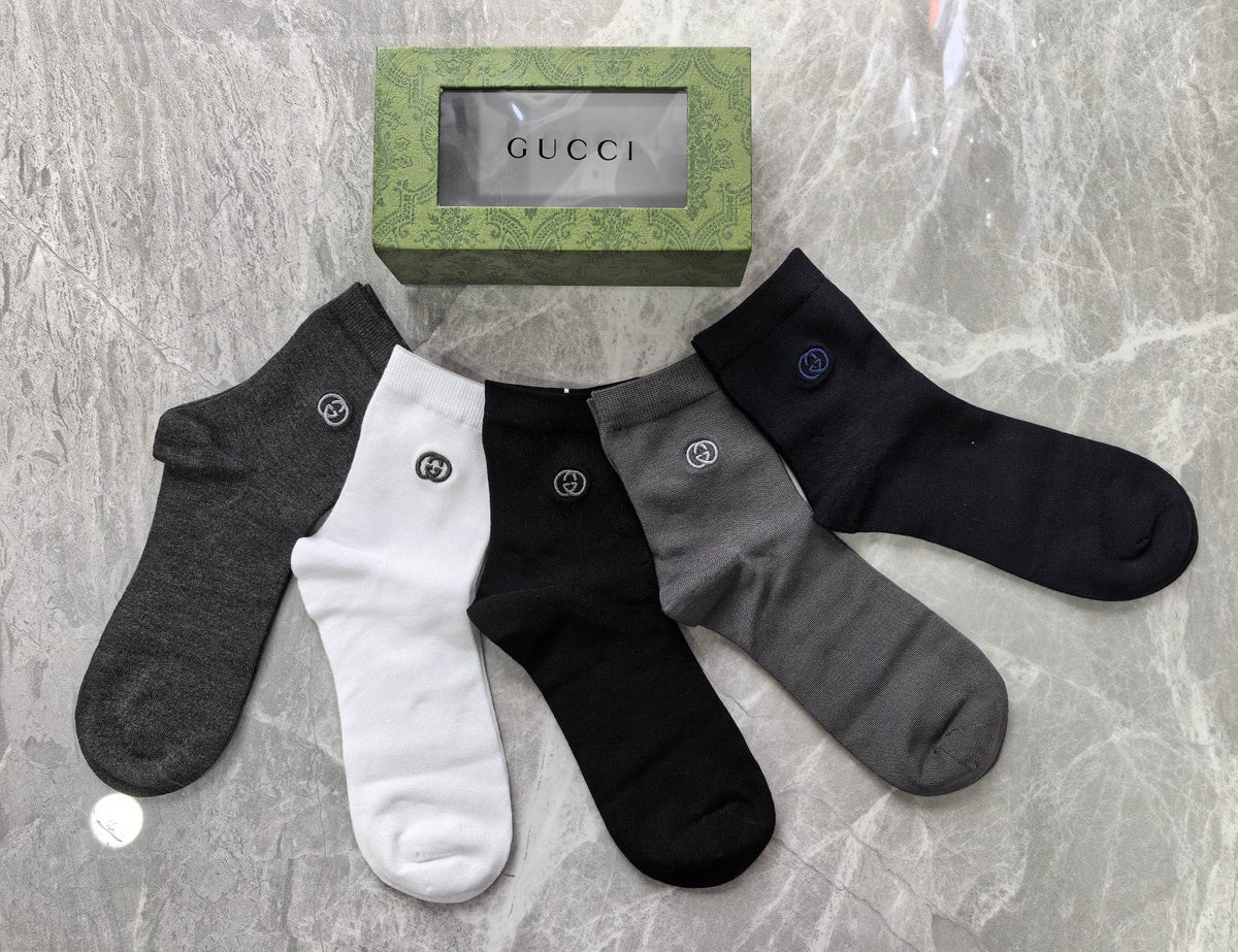 Gucci Modal Blend Crew Socks - 5-Pair Set