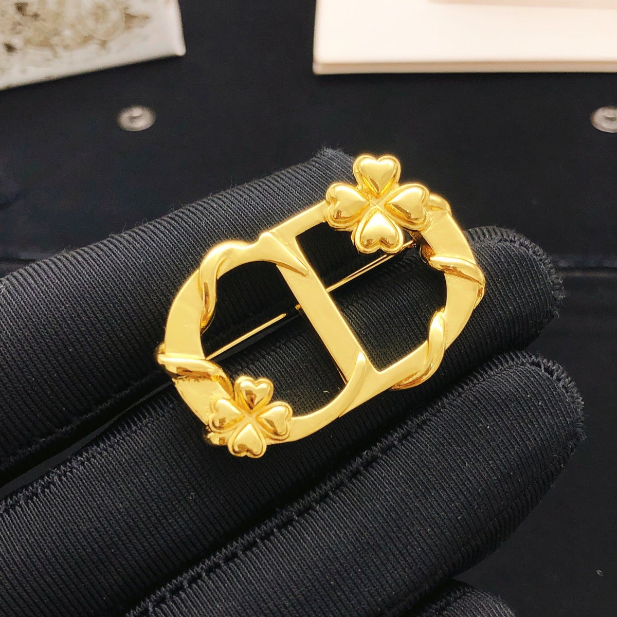 Martin Graham brooch in polished metal-tone – front view