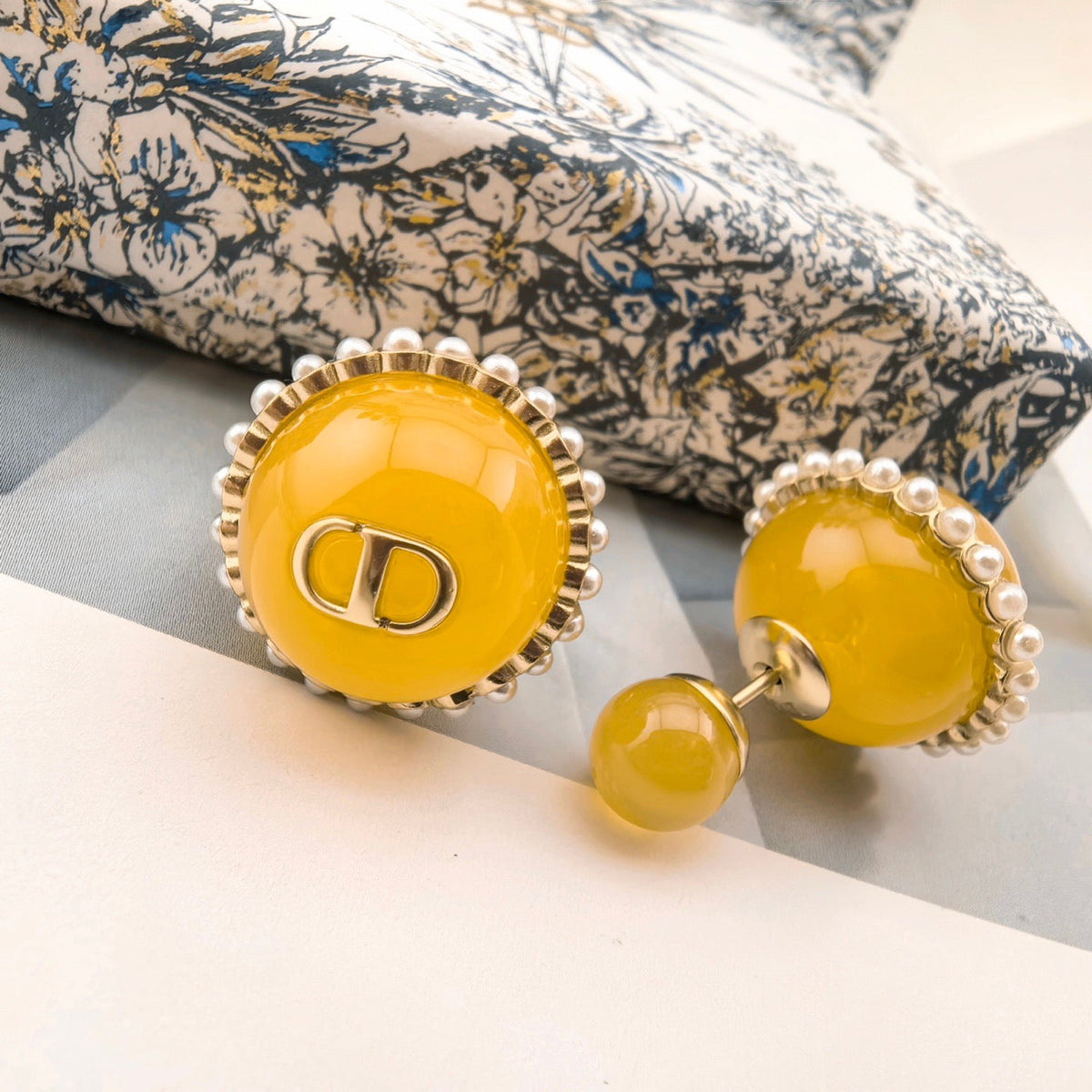 Martin Graham earrings in polished metal-tone – front view