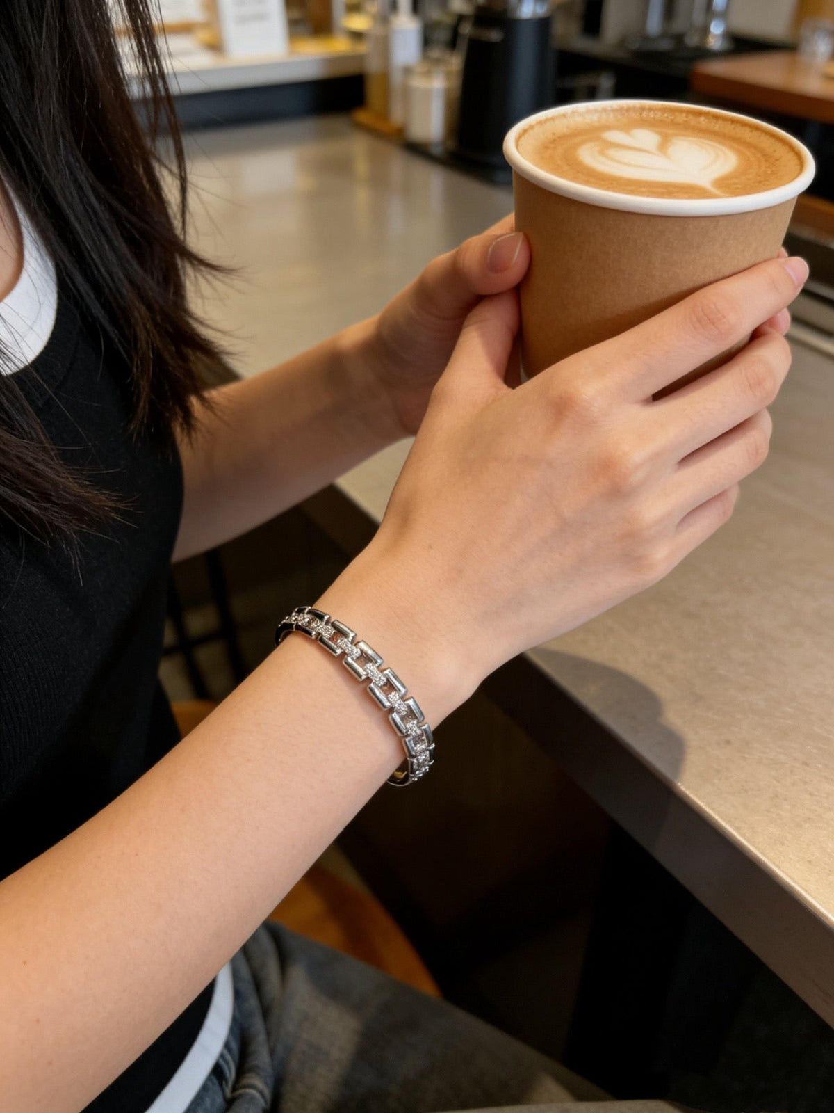 Martin Graham bracelet in polished metal-tone – front view