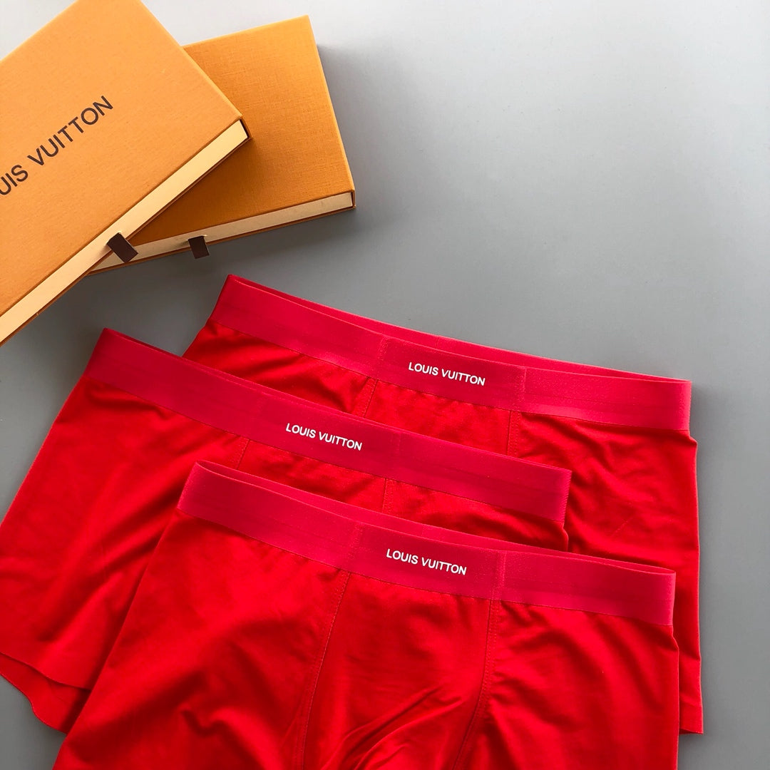Louis Vuitton Tonal Wordmark Waistbands Men's Boxer Briefs - 3-Piece Box
