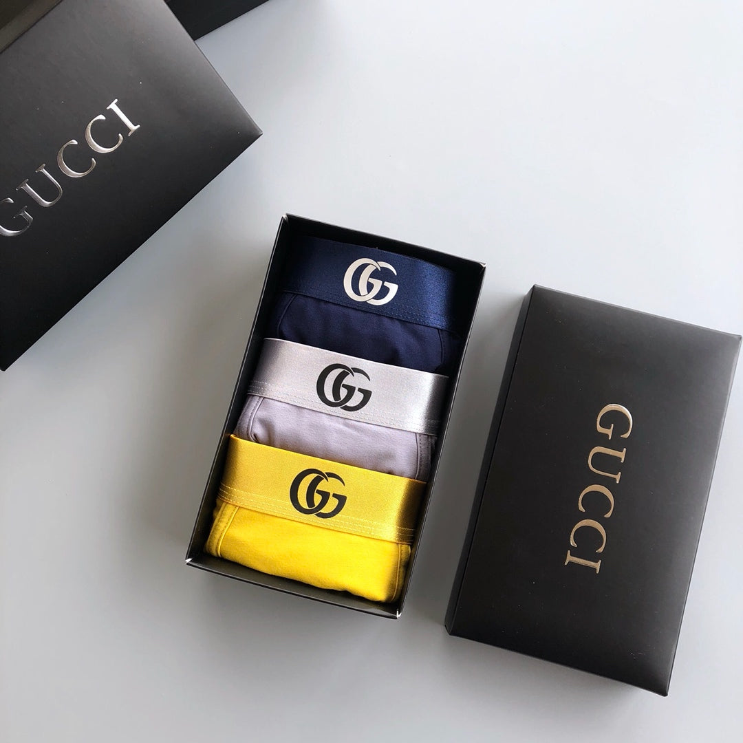 Gucci Emblem Waistbands Men's Boxer Briefs - 3-Piece Box