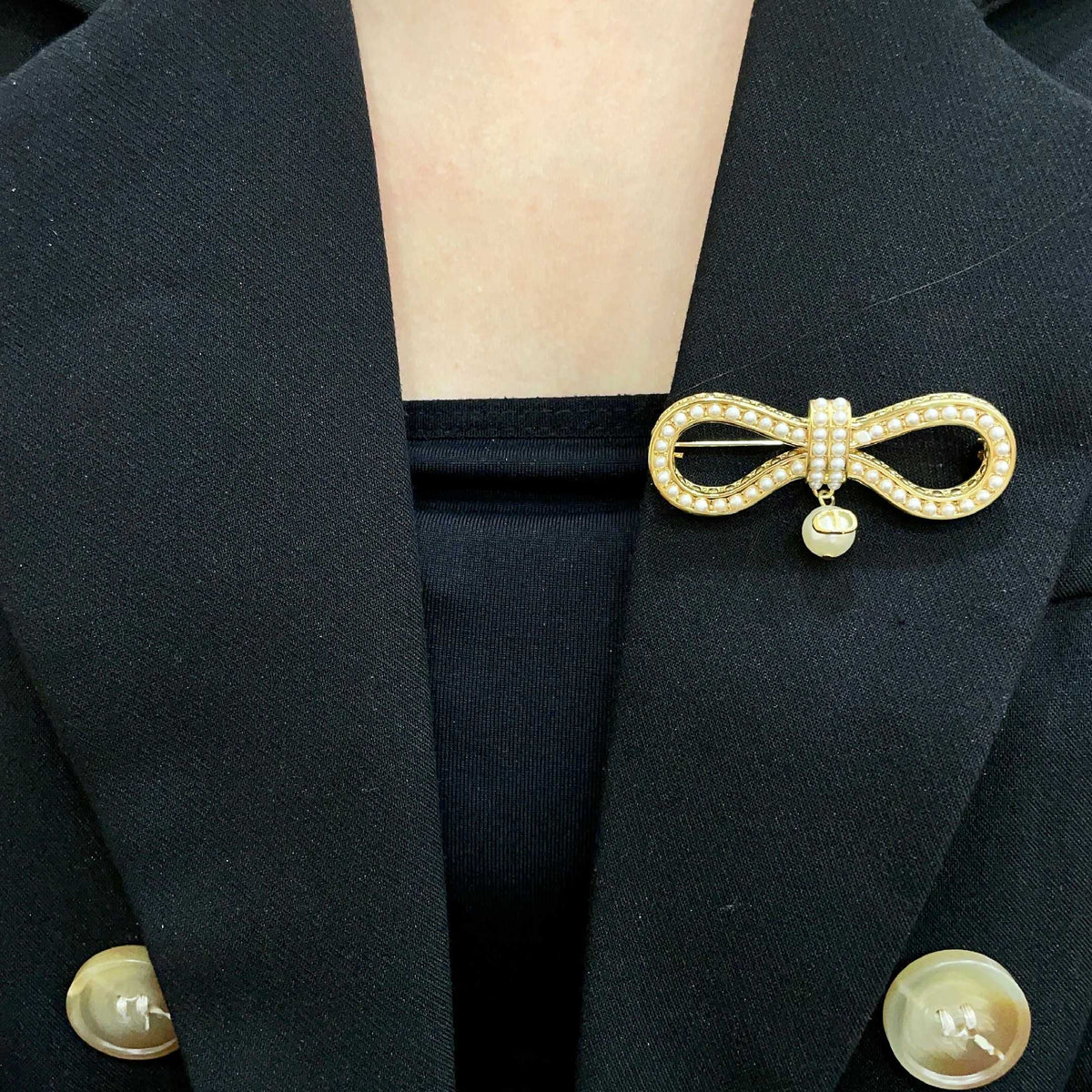 Martin Graham brooch in polished metal-tone – front view